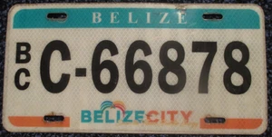 BELIZE CITY, BELIZE Series 2010 Plexiglass License Plate C-66878 - Picture 1 of 2
