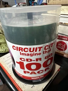NEU SEALED CIRCUIT CITY 100 PK CD-R's 700 MB 16X 80 MIN. RECORDABLE DISCS NOS - Bild 1 von 5