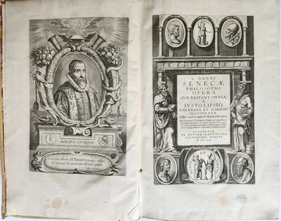 1652 SENECA OPERA w/ Lipsius' commentaries antique ILLUSTRATED LARGE FOLIO - Image 1 of 4