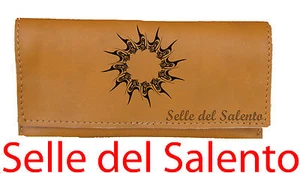 Portatabacco inciso Tribale 2 Borsello vera pelle stok Lotto idea regalo vintage - Picture 1 of 1
