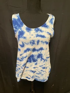 Justice Juniors Tie Dye Tank Top Blue/White Boho Summer Festival Size 20 - Picture 1 of 3