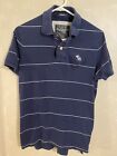 Men’s Abercrombie And Fitch Muscle Polo Blue And White Size Small