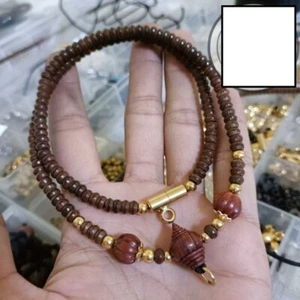 Collana 26" perline stile tailandese marrone buddista amuleto pendente da appendere 2 ganci - Foto 1 di 1