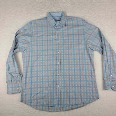 Camisa de vestir Johnston & Murphy para hombre grande pata de gallo ajuste a medida abotonada Foto 1 de 4