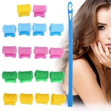 DIY Hair Curlers Rollers Spiral Curls with Hook Handle Hairdressing Styling Tool