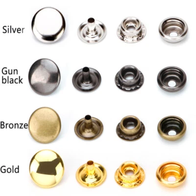 25-Set Heavy-Duty Snap Fasteners(10/12/15/17/20mm)for Leather&Sewing in 4 Colors - Image 1 of 4