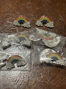 rainbow rhinestone button with slider for DIY crafts sewing 10PCS - Picture 1 of 3
