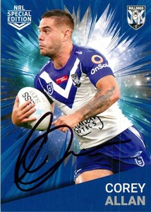 ✺Signed✺ 2021 CANTERBURY BULLDOGS NRL Card COREY ALLAN Rivalry