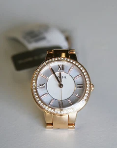 Reloj Fossil Virginia para mujer + detalles de cristal + correa de acero inoxidable autoajustable - ME3284 - Imagen 1 de 7