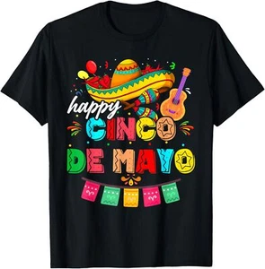 Happy 5 De Mayo Lets Fiesta Viva Mexico Cinco De Mayo Man T-Shirt - Picture 1 of 5