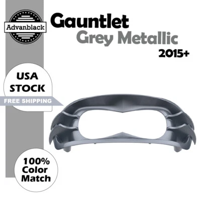 Bisel de faro metálico gris guantelete para Harley Davidson Road Glide FLTRX 15+ Foto 1 de 4