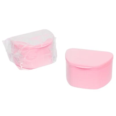 Paquete de 40 soportes de baño rosa para dentaduras postizas a granel para retenedores protectores de dientes (sellados) Foto 1 de 4