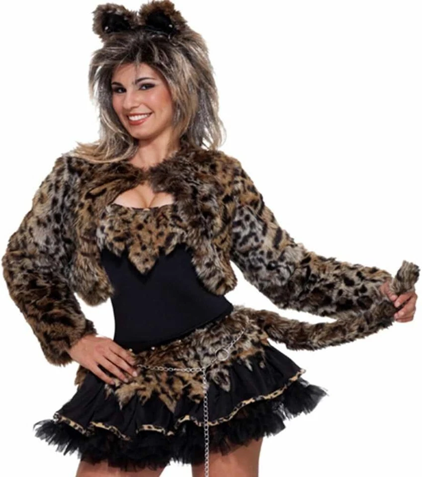 Feline Fantasy Shrug Jacket Cat Fancy Dress Up Halloween Adult Costume Accessory - Image 1 of 2