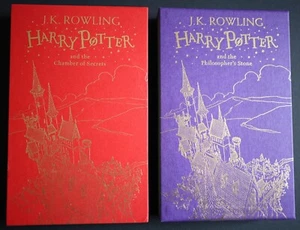 HARRY POTTER SLIPCASED GIFT 1ST EDITION PHILISOPHER'S STONE & CHAMBER OF SECRETS - Picture 1 of 6