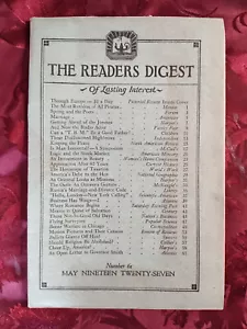 Readers Digest Mai 1927 Henry Morgan Leslie Howard Booth Tarkington - Bild 1 von 1