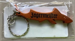 Jagermeister Shiny Orange Metal Shark Keychain Bottle Opener Key Ring Brand New - Picture 1 of 2
