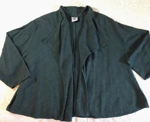 TomTom Flowy Linen Blend Denim-Blue Cardigan Great 4 Layering! Sz M-XL - Picture 1 of 8