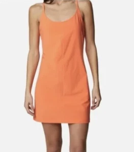 Columbia Dress Large Built In Bra & Shorts Orange Omni Stretch Summer Dress - Picture 1 of 10