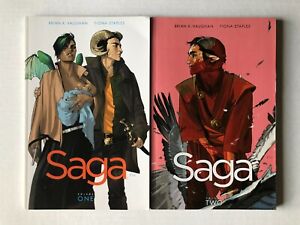 Saga Vol 1+2 Paperback TPB/Graphic Novel Lot Image Comics Brian K Vaughan 2012
