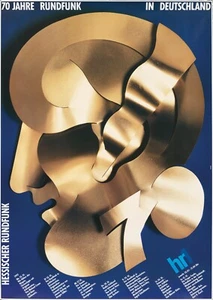Original Vintage Poster Gunther Kieser Hessischer Rundfunk Germany 1993 - Picture 1 of 1