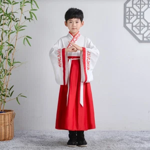Kids Boys Chinese Traditional Hanfu Dress Tang Suit Ancient Cosplay Costume - Picture 1 of 11