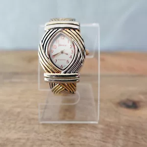 Geneva Watch Women 25mm Bangle Cuff Two Tone Bracelet - Picture 1 of 11