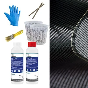 Carbon Komplett-Set 1,0m² Carbongewebe Köper 500g Epoxidharz 250g Härter - Bild 1 von 6