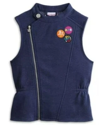 American Girl Kids Love to Layer Moto-Style Vest Navy Blue Girls Medium (10/12) - Image 1 of 4