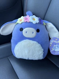 Squishmallows 8 Zoll Ostern 2024 Milanda der Esel mit Blumenstirnband KOSTENLOSER VERSAND - Bild 1 von 4