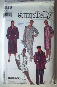 Men's Robe pants shorts sleepwear pattern 8323 size  XL 46-48  UNCUT - Picture 1 of 2
