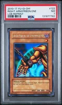 2010 Yu-Gi-Oh! Right Arm/Forbidden One Legend of Blue Eyes LOB Unlim Ultra PSA 7 - Image 1 of 2