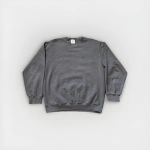 Nike Herren Sweatshirt Vintage Y2k grau Etikett Mini Karo bestickt Rundhalsausschnitt Größe M - Bild 1 von 9