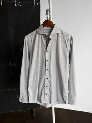 Camicia elegante Eton uomo bianca nera micro check slim fit taglia 39,... - Immagine 1 di 4