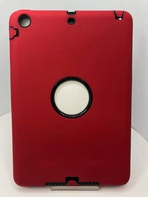 Funda resistente roja y negra con techo corredizo de alta resistencia para iPad Mini 3 2 1 Foto 1 de 2