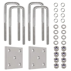 Kit Bulloni a U per Asse Rimorchio Barca, Bulloni a U Quadrati in Acciaio Inox per Asse 2" Foglia... - Foto 1 di 6