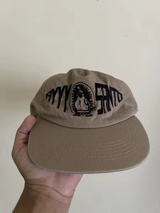 Vintage 90s Ayyy Santo Virgin Mary Guadalupe Beige Snapback Hat - Picture 1 of 4