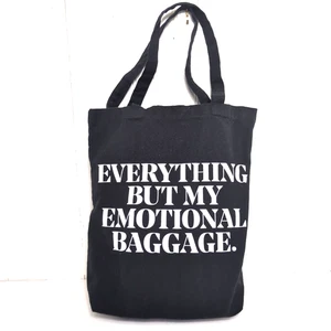 Borsa tote IL MAKIAGE nera tutto tranne il mio bagaglio emozionale chic viaggio trasporto - Foto 1 di 7