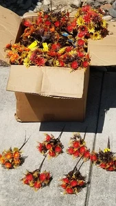 LOT OF 10 SPRIGS VINTAGE ARTIFICIAL FAUX FLOWERS FLORAL HONG KONG PERMA PLANT - Picture 1 of 23