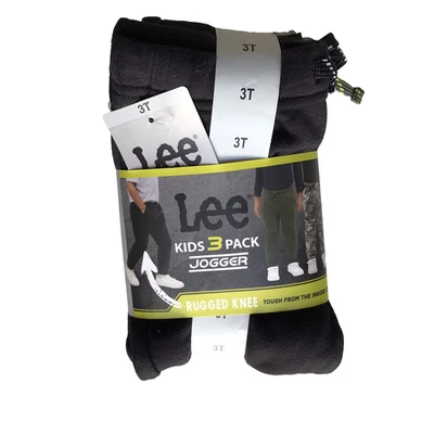 Paquete de 3 pantalones jogger Lee Kids resistentes hasta la rodilla niño pequeño talla 3T negro verde gris camuflaje Foto 1 de 4