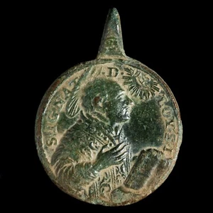 Medalla Religiosa Siglos XVI-XVII S. Ignacio Loyola/Mater Salvatoris-27x20 mm. - Bild 1 von 3