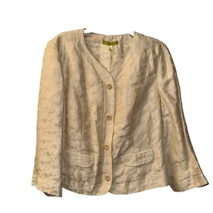 Sigrid Olsen Silk And Linen Blend Blazer Size 14 Lightweight Summer / Spring - Picture 1 of 11