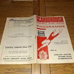 1967-1968 Midland League... Scarborough FC V Grimsby Town Reserves - Imagen 1 de 2