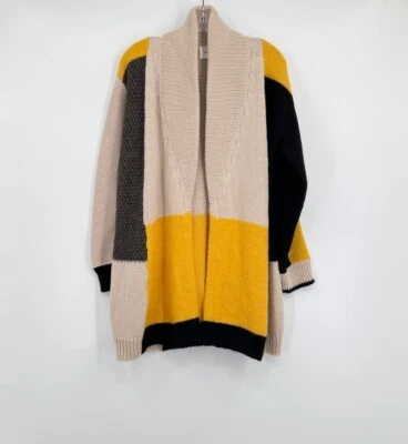 Sita Murt Womens Colorblock Alpaca Blend Open Long Sleeve Cardigan Sweater Sz 36 - Image 1 of 4