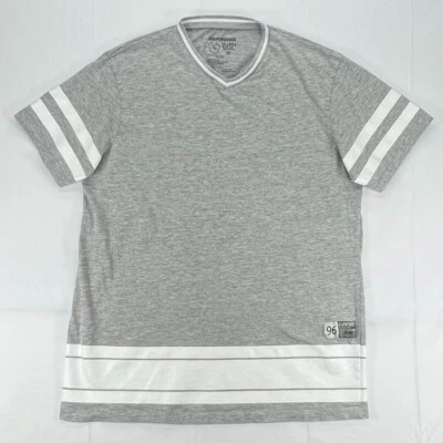 Camiseta Burnside 96 para hombre gris medio con rayas blancas HTV elástica para mayor comodidad Foto 1 de 4
