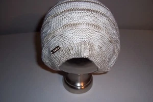 Calvin Klein Beanie Hat O/S Women's Almond beige/White RN# 54163 NWT D3 - Picture 1 of 7