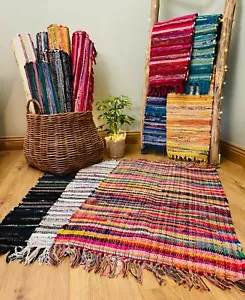 Rag Rugs Recycled Cotton Mix Rug Reversible Mat Small Medium Large Runner Mats - Picture 1 of 55