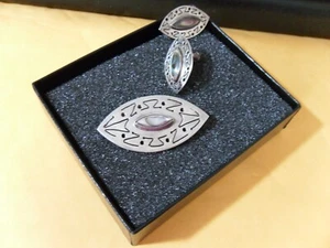Sterling Silver Pin and Earring Set-Fine Craftsmanship Danny's-Mexico - Picture 1 of 6