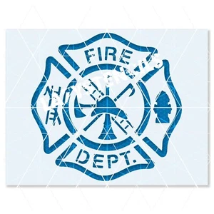 Maltese Cross Fire Dept Stencil – Firefighter, EMS, Rescue, First Responder - Picture 1 of 4