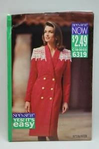 Vestido de carrera Butterick 1992 See & Sew patrón 6319 sin cortar Misses talla C 18-22 - Imagen 1 de 5