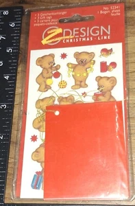 Pegatinas vintage, diseño, osos de Navidad, etiquetas, pechica, RARO, 1 hoja, 1 paquete, (STKZ4) - Imagen 1 de 4